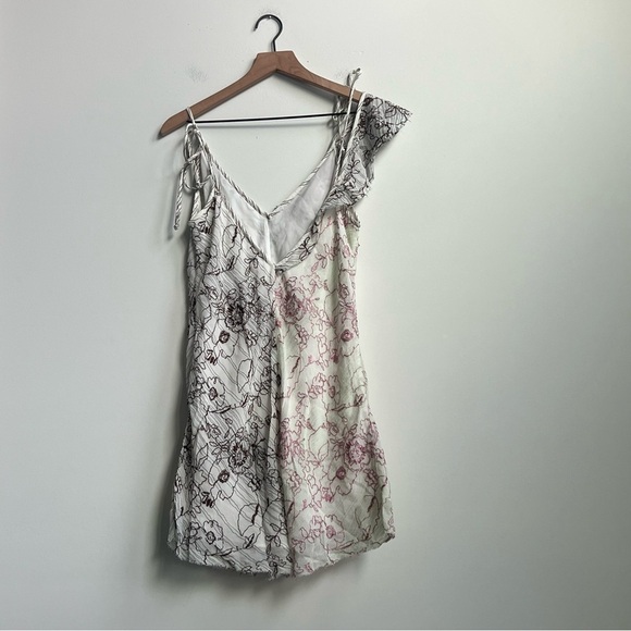 Aritzia Wilfred Lelaina Mini Dress Mauve Mousse Java Embroidered Floral Flounce - Picture 14 of 15